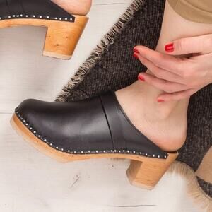 TROENTORP x GOOD GUYS | Swedish Clogs Da Vinci Vegan Leather Mid Black | 37